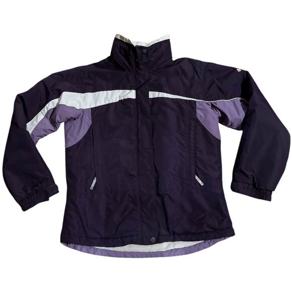 Columbia ladies hooded winter ski jacket purple & white size medium - Picture 2 of 16